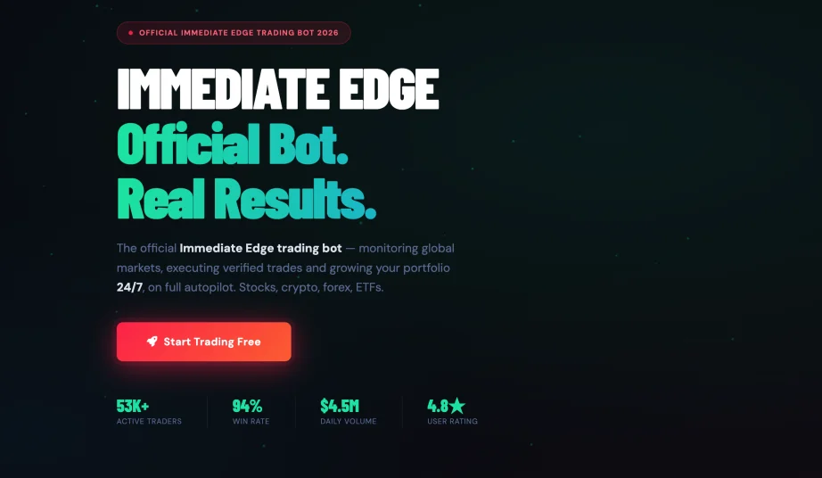 Immediate Edge avis — tableau de bord de la plateforme