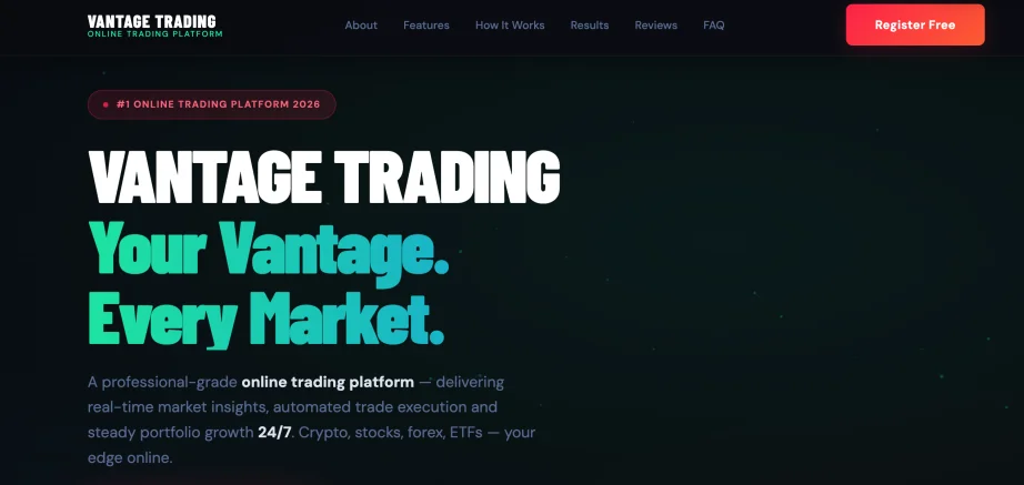 Vantage Trading review — platform dashboard