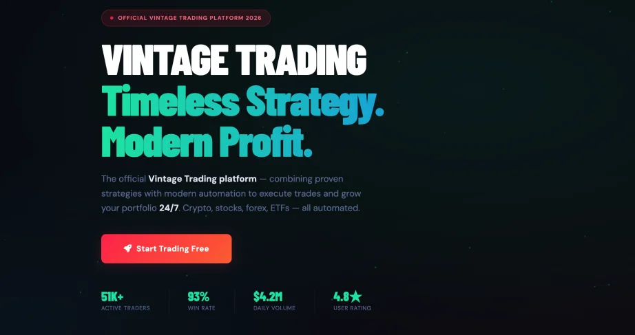 Vintage Trading review — platform dashboard